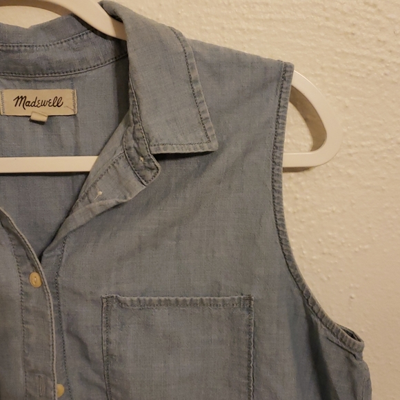Madewell Chambray Top Size M - Picture 4 of 7